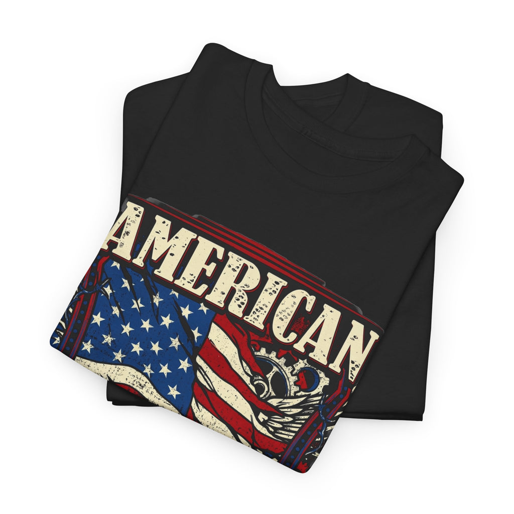 American Shiz Graphic Tee — Distressed Flag Patriotic T‑Shirt