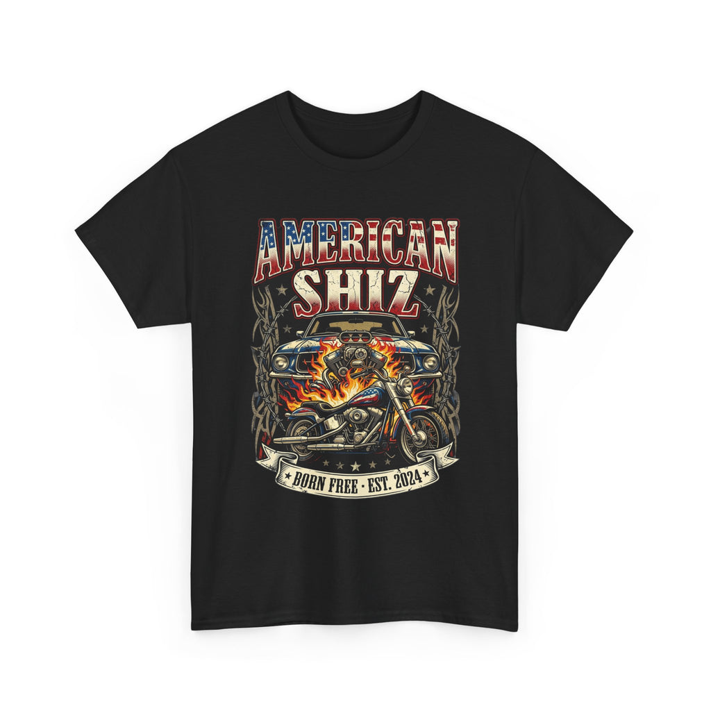American Shiz Motorcycle Tee — Born Free Vintage Biker Graphic Shirt
