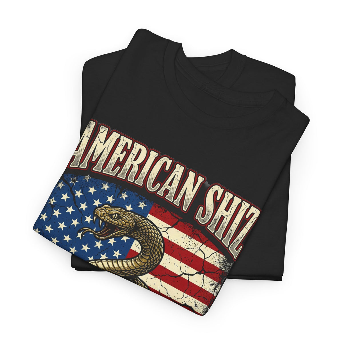 American Shiz Snake Tee — "Don't Tread On Me" Patriotic Flag T-Shirt